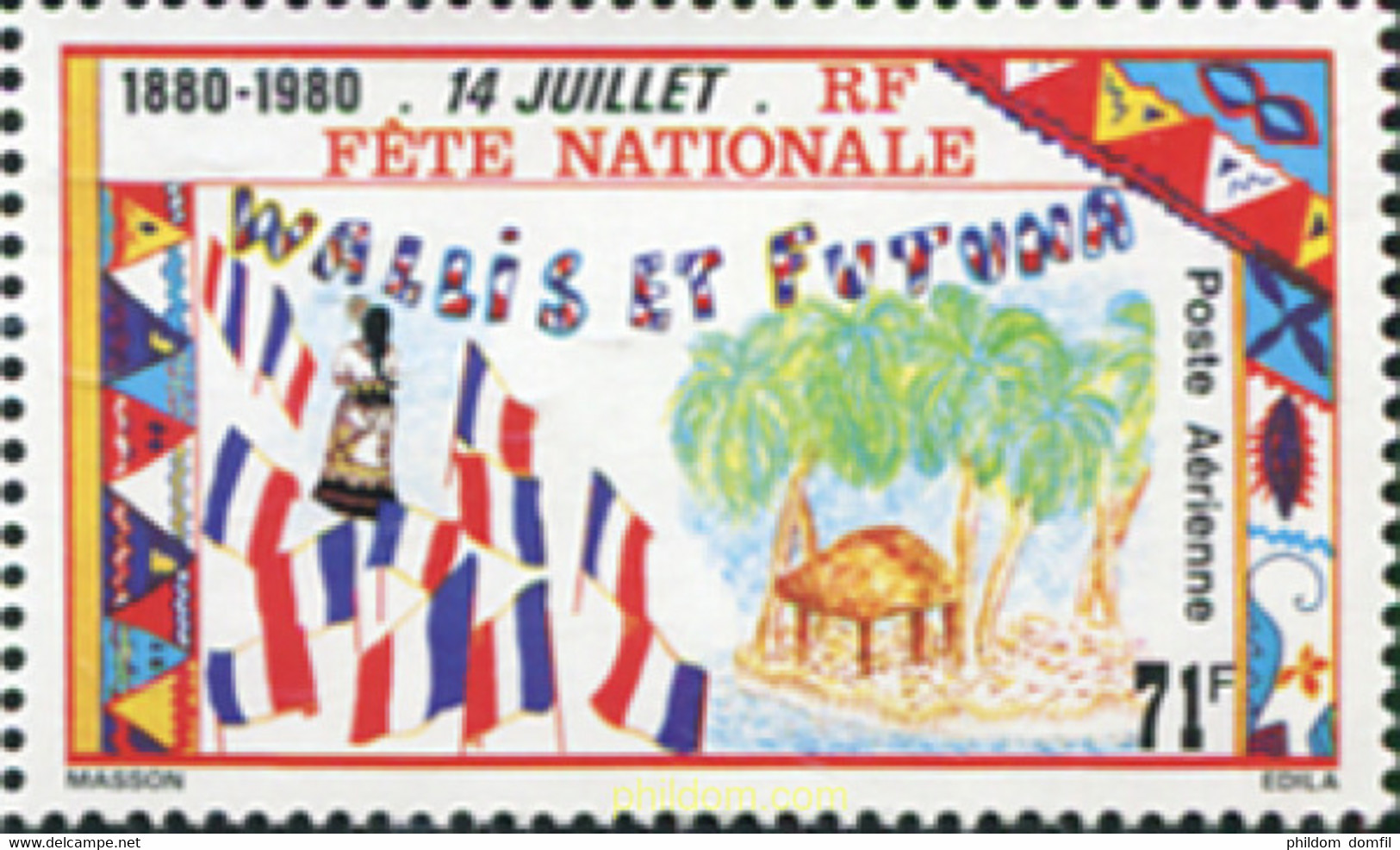 608326 MNH WALLIS Y FUTUNA 1980 100 ANIVERSARIO DE LA FIESTA NACIONAL DEL 14 DE JULIO - Usati