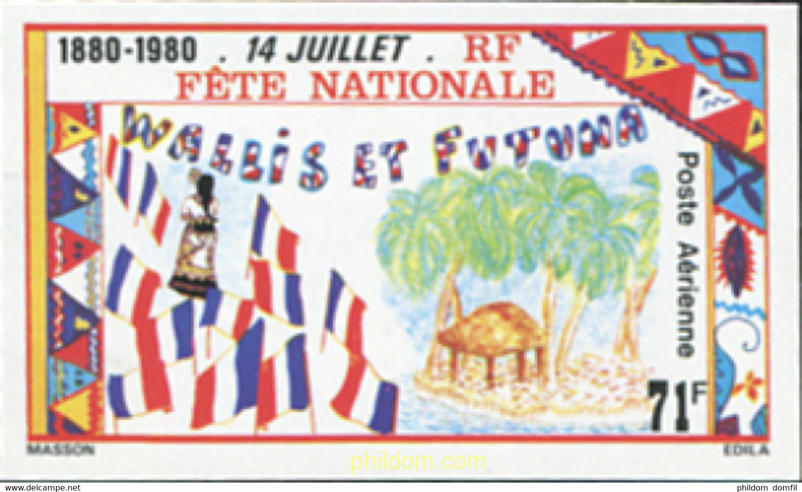 608329 MNH WALLIS Y FUTUNA 1980 100 ANIVERSARIO DE LA FIESTA NACIONAL DEL 14 DE JULIO - Gebruikt