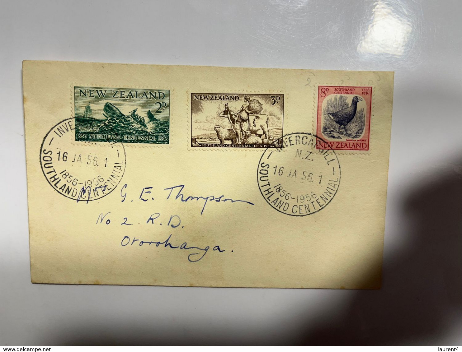(2 M 19) New Zealand - 1956 - Southland (posted) - Covers & Documents