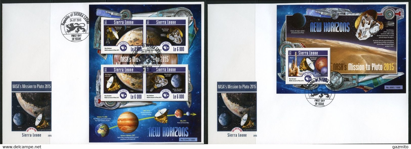 Sierra Leone 2015, NASA's Missions, 4val In BF +BF In 2FDC - Afrique