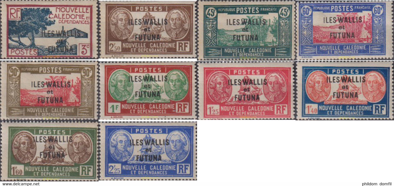 624919 HINGED WALLIS Y FUTUNA 1939 SELLOS DE NUEVA CALEDONIA SOBRECARGADOS - Used Stamps