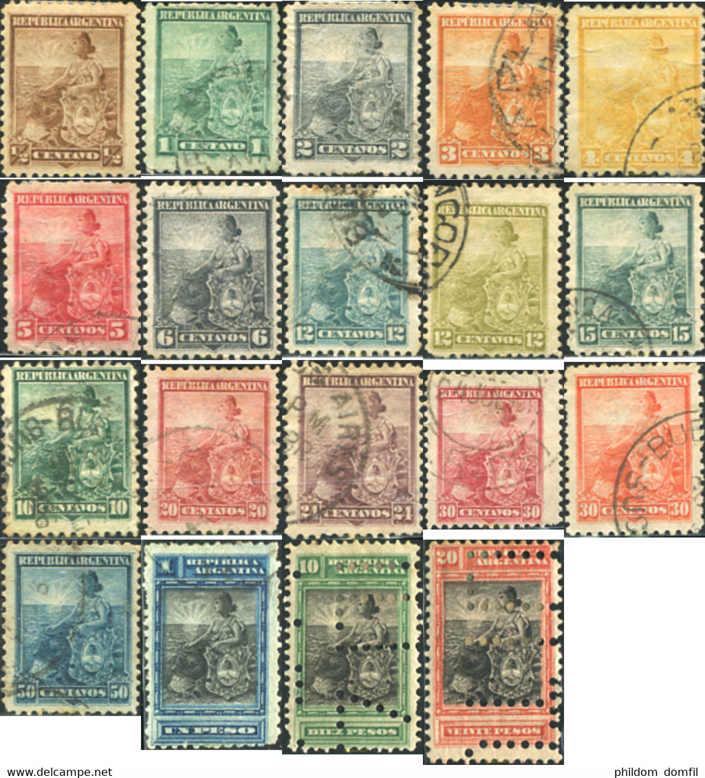 625655 USED ARGENTINA 1899 SIMBOLOS DE LA REPUBLICA - Unused Stamps