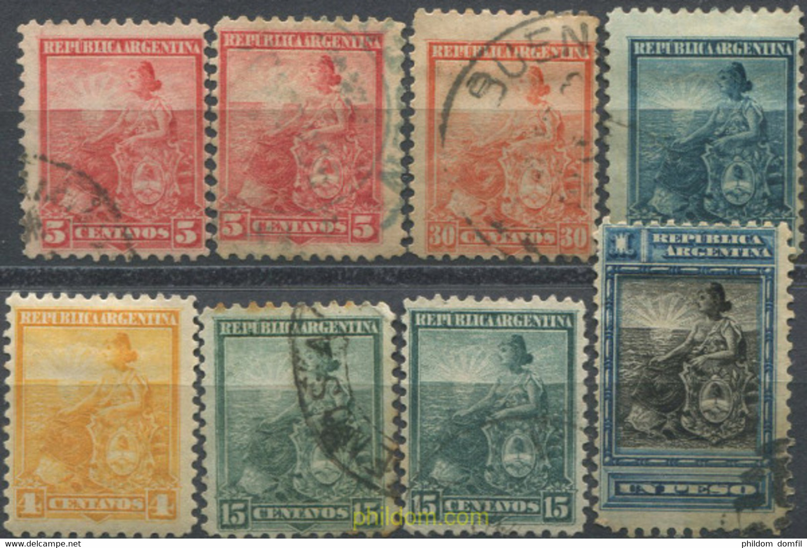 666185 USED ARGENTINA 1899 SIMBOLOS DE LA REPUBLICA - Unused Stamps