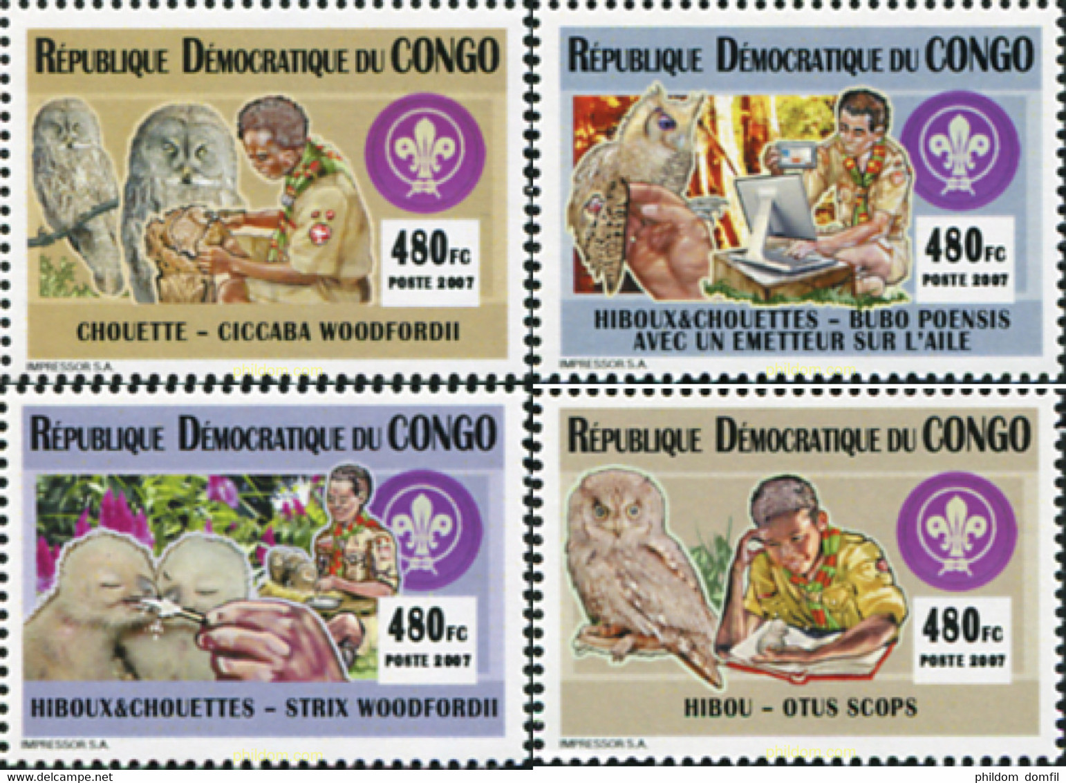 628787 MNH CONGO. República Democrática 2007 CENTENARIO DEL ESCULTISMO - Gebraucht