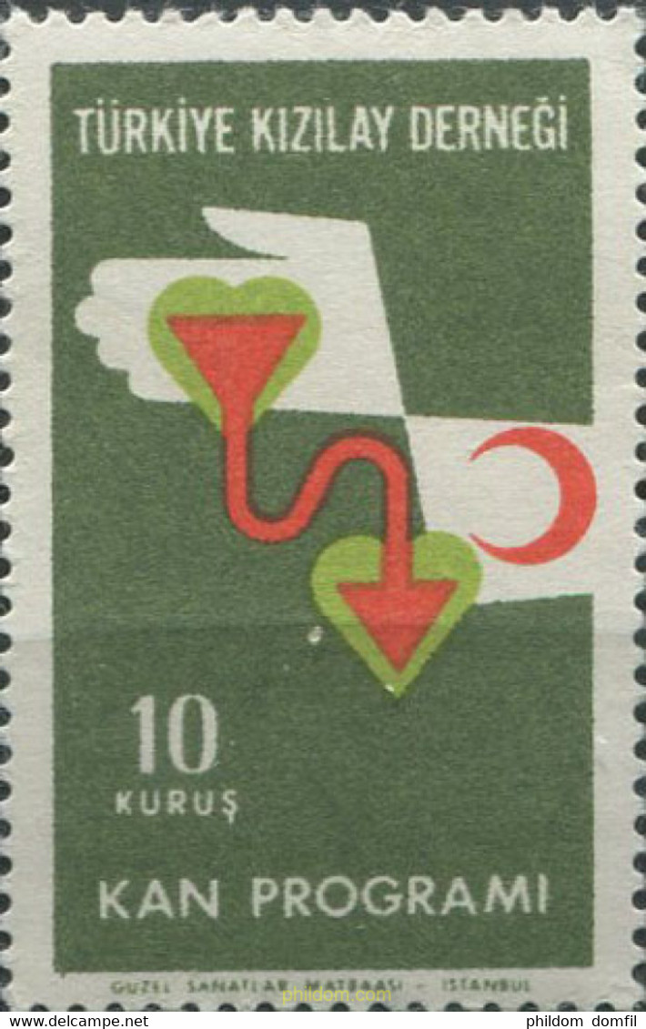 666689 MNH TURQUIA 1957 DONACION DE SANGRE - ...-1858 Préphilatélie