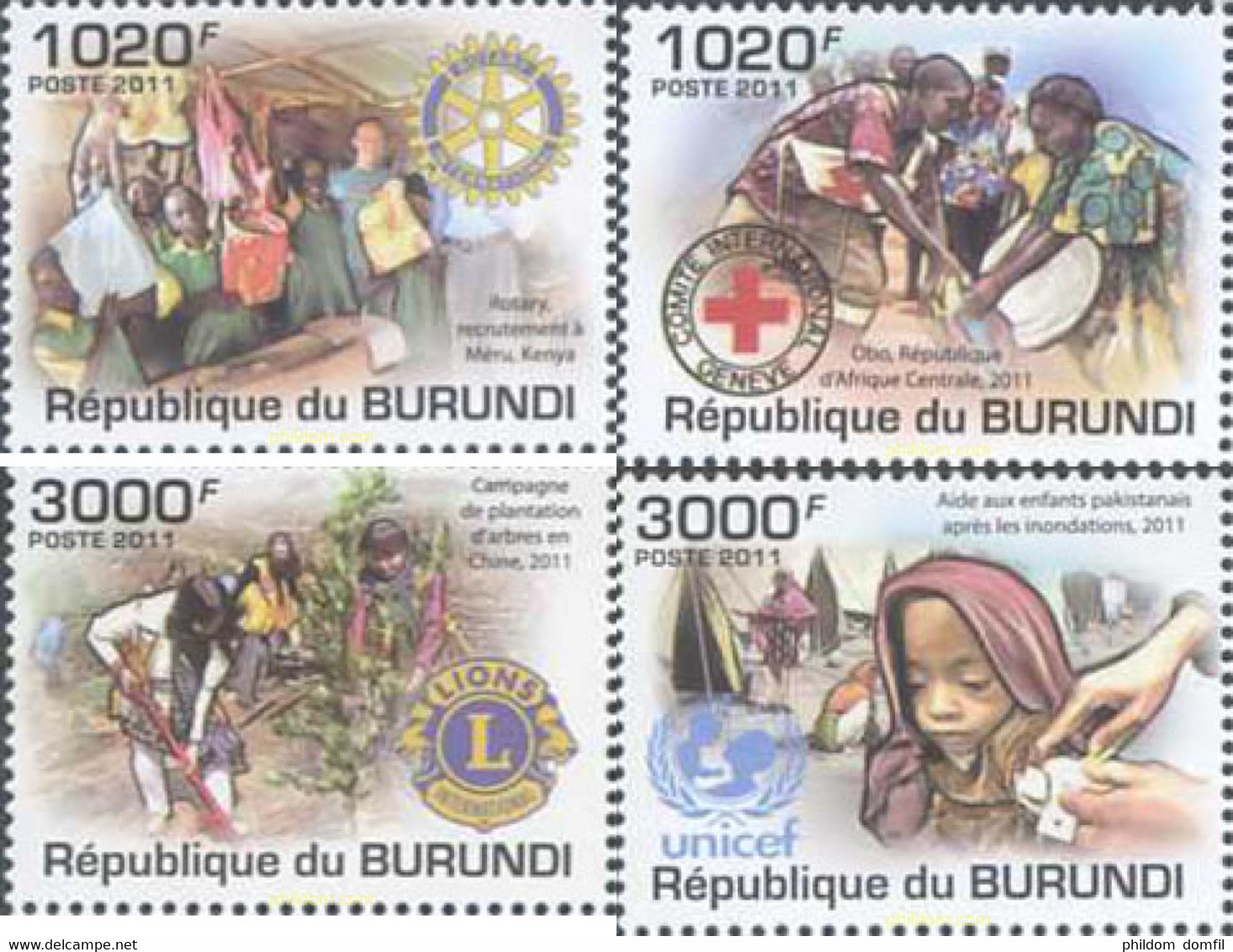 639076 MNH BURUNDI 2011 ORGANIZACION HUMANITARIA - Oblitérés