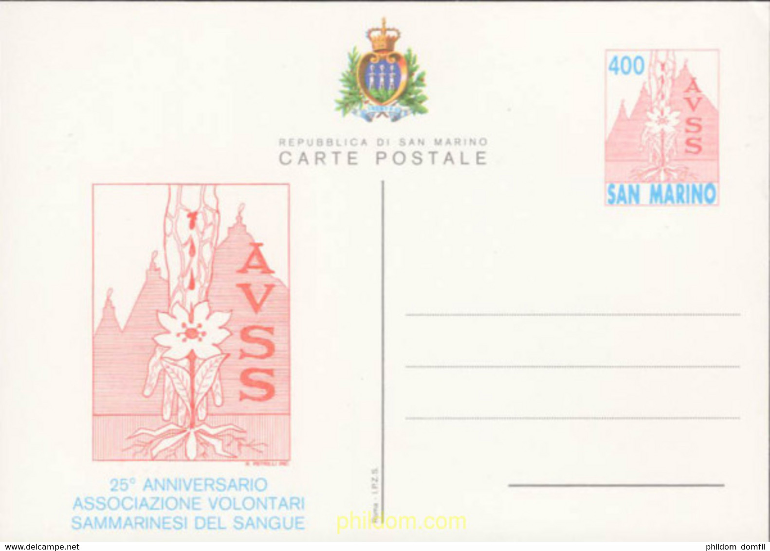 640006 MNH SAN MARINO 1980 25 ANIVERSARIO DE LA ASOCIACION DE DONANTES DE SANGRE - Gebruikt