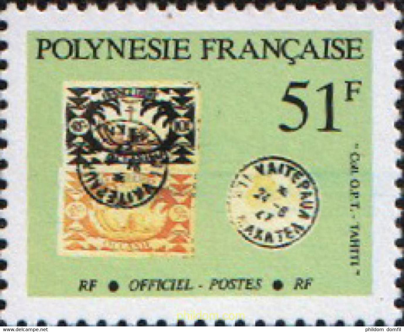 640336 MNH POLINESIA FRANCESA 1994 REPRODUCCION DE SELLO MATASELLADO - Usati