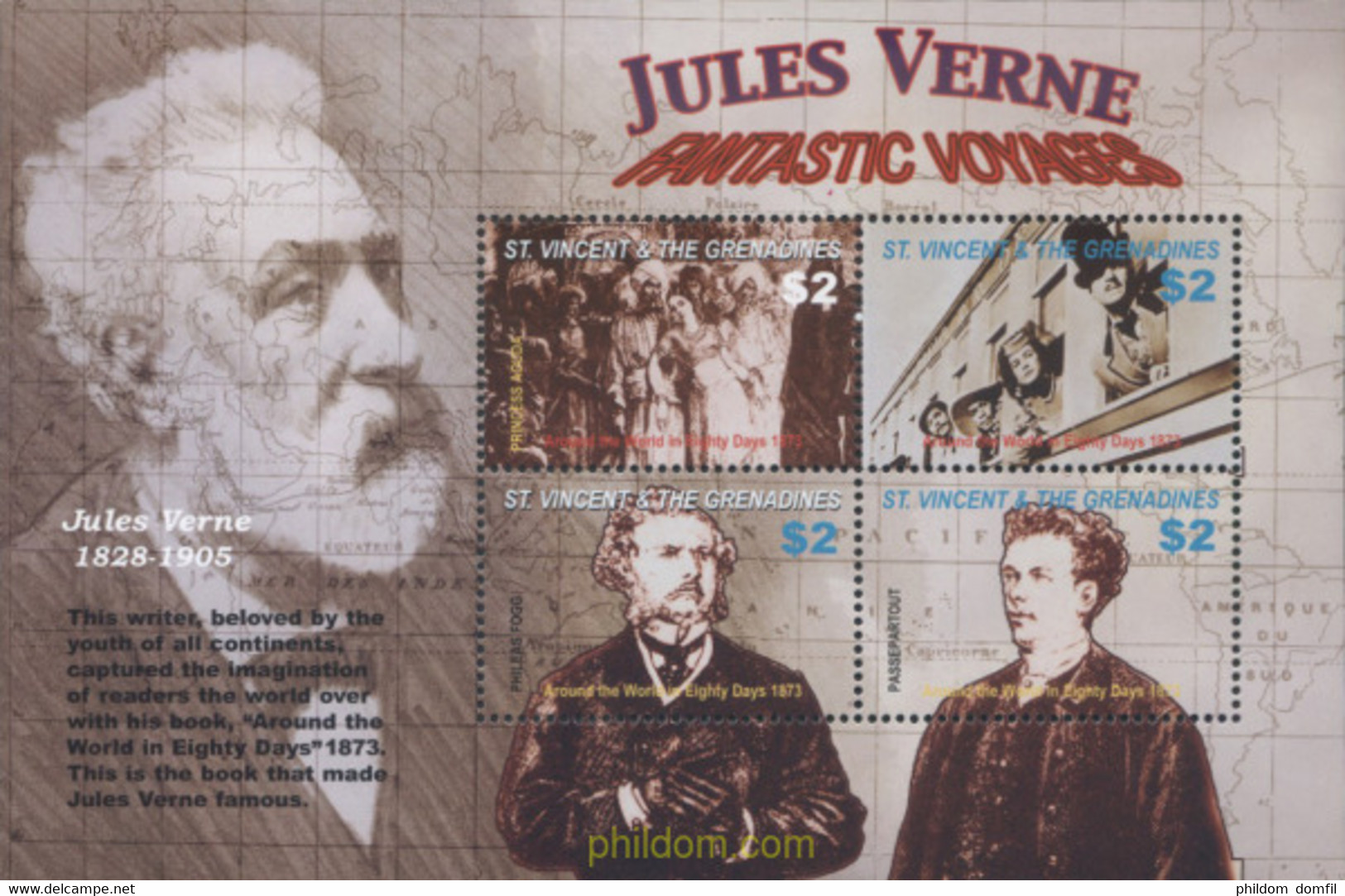 640521 MNH SAN VICENTE GRANADINAS 2005 JULIO VERNE - 100 AÑOS - Ecrivains