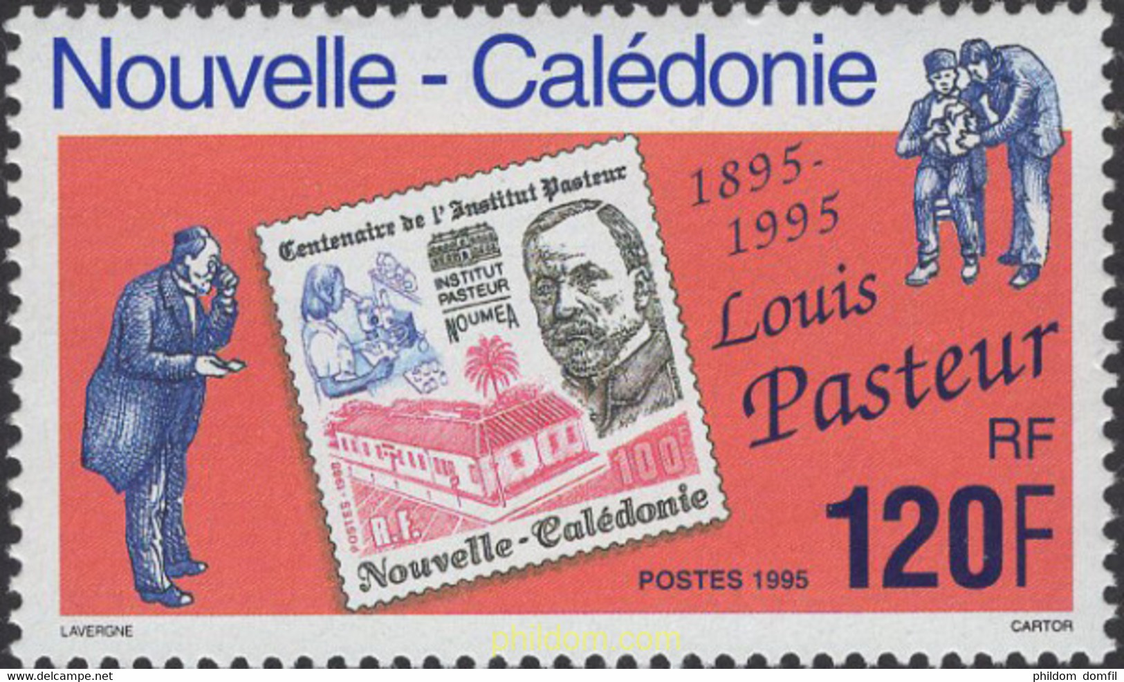 642181 MNH NUEVA CALEDONIA 1995 LOUIS PASTERUR - Used Stamps