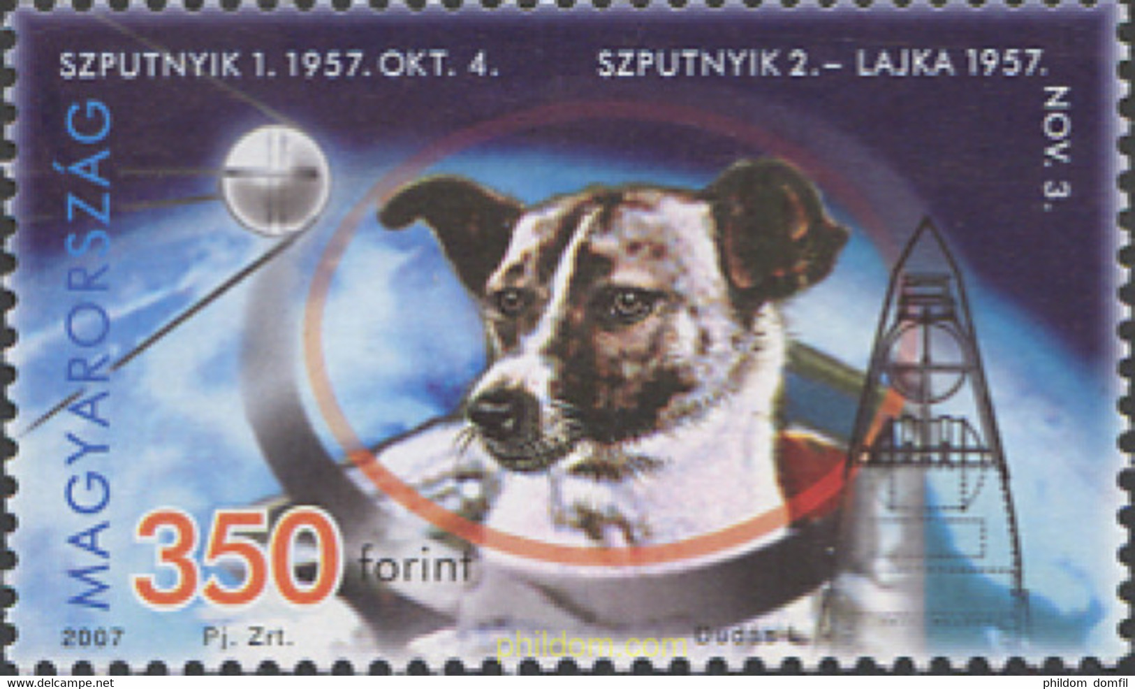 224070 MNH HUNGRIA 2007 50 ANIVERSARIO DEL PRIMER LANZAMIENTO ESPACIAL - Gebruikt