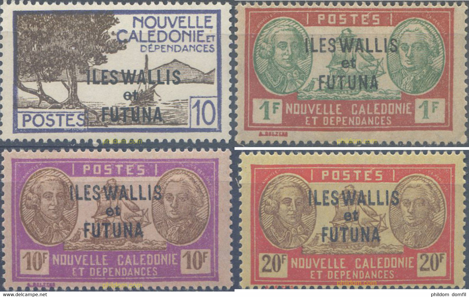 658493 HINGED WALLIS Y FUTUNA 1944 SELLOS DE NUEVA CALEDONIA DE 1928-38 SIN RF SOBRECARGADOS - Gebraucht