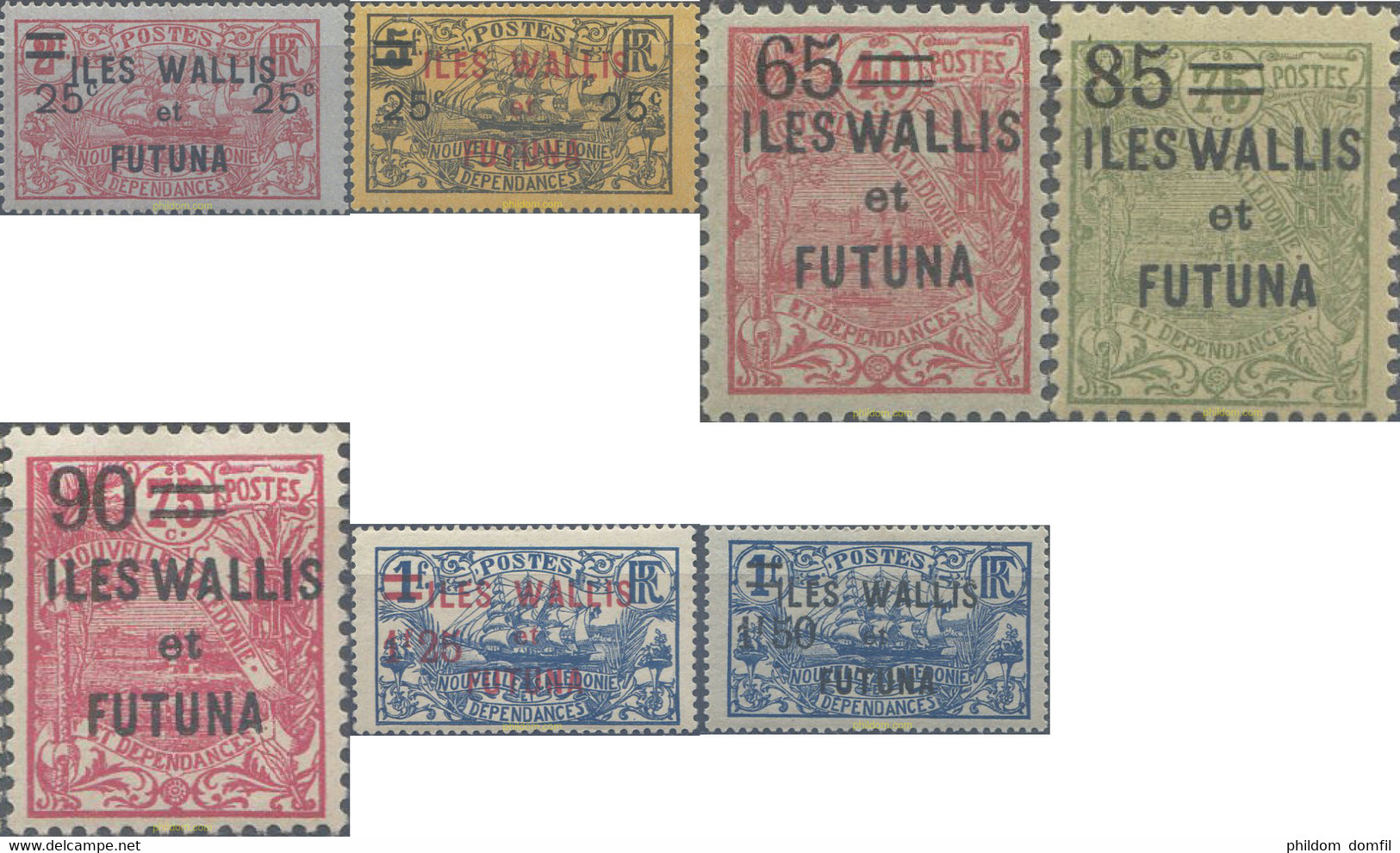 658578 HINGED WALLIS Y FUTUNA 1924 SELLOS DEL 1920 CON NUEVO VALOR - Gebraucht