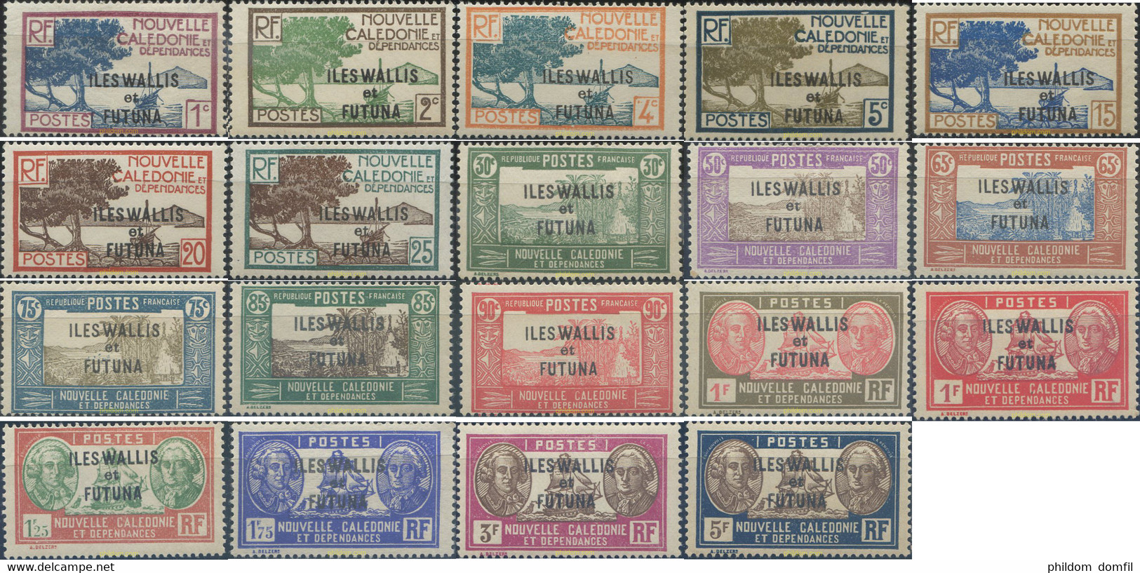 658593 MNH WALLIS Y FUTUNA 1930 SELLOS DE NUEVA CALEDONIA DE 1928-38 SOBRECARGADOS - Used Stamps