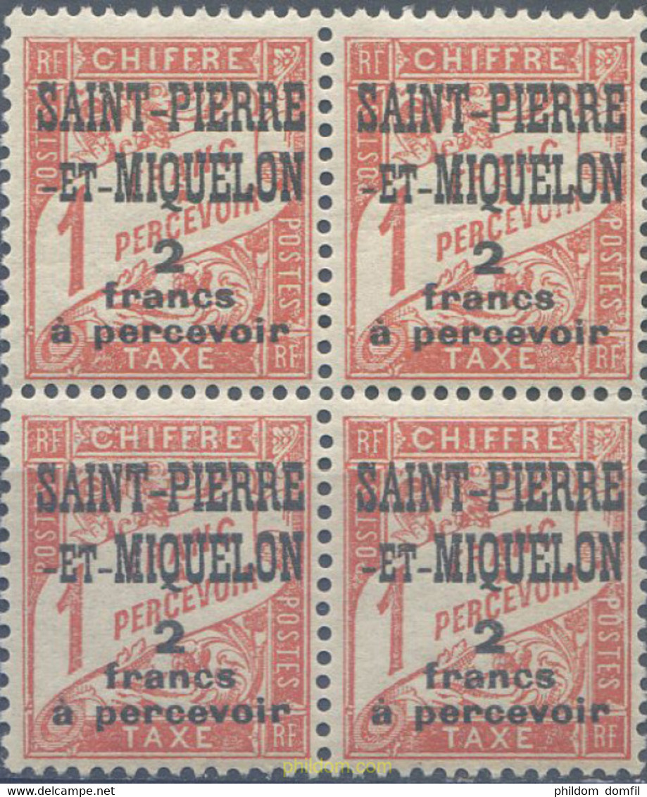 659482 MNH SAN PEDRO Y MIQUELON 1925 SELLOS DE TASA DE FRANCIA DEL 1893-1926 SOBRECARGADOS - Usados