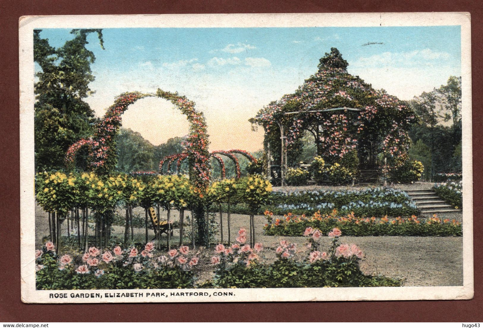 (RECTO / VERSO) HARTFORD - ROSE GARDEN ELIZABETH PARK - BEAUX TIMBRES - FORMAT CPA - Hartford