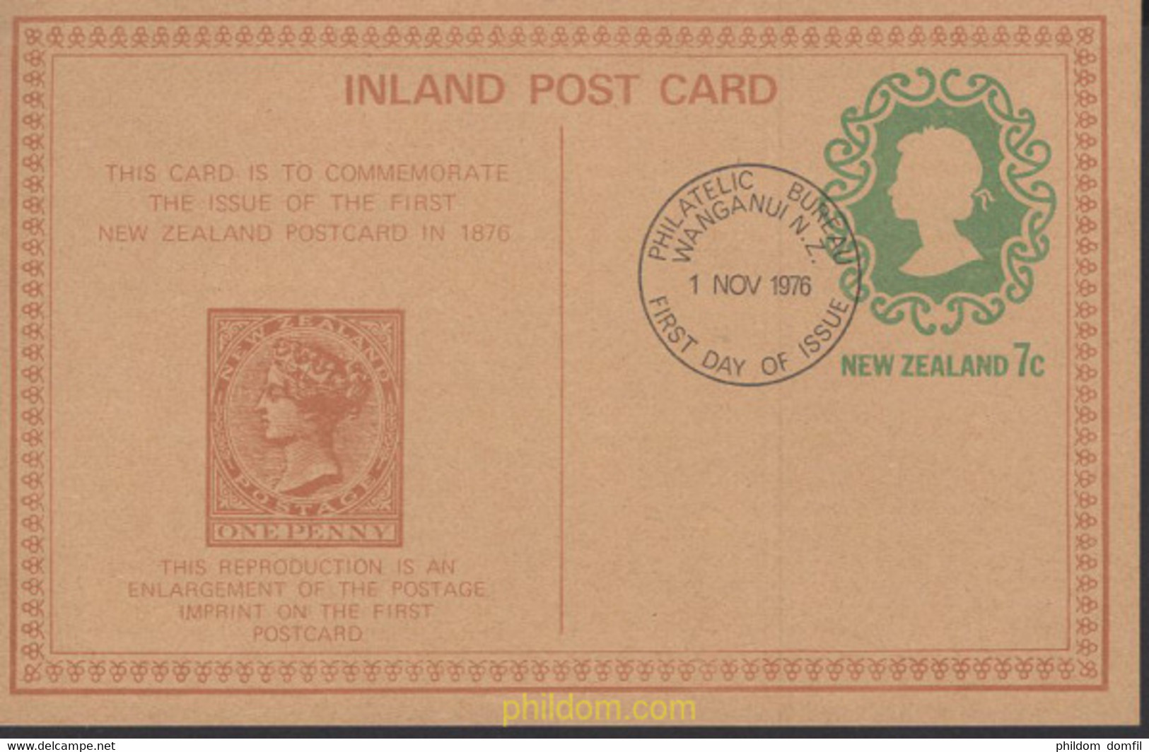 660519 MNH NUEVA ZELANDA 1976 CONMEMORATIVO DEL PRIMER ENTERO POSTA - Errors, Freaks & Oddities (EFO)