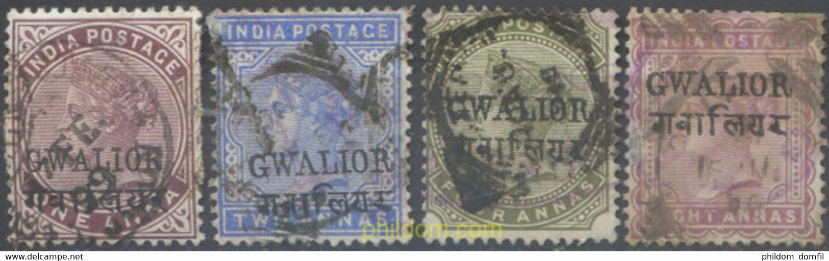 662156 USED GWALIOR 1886 SELLOS DE INDIA INGLESA DEL 1862-1892 SOBRECARGADOS. - Gwalior