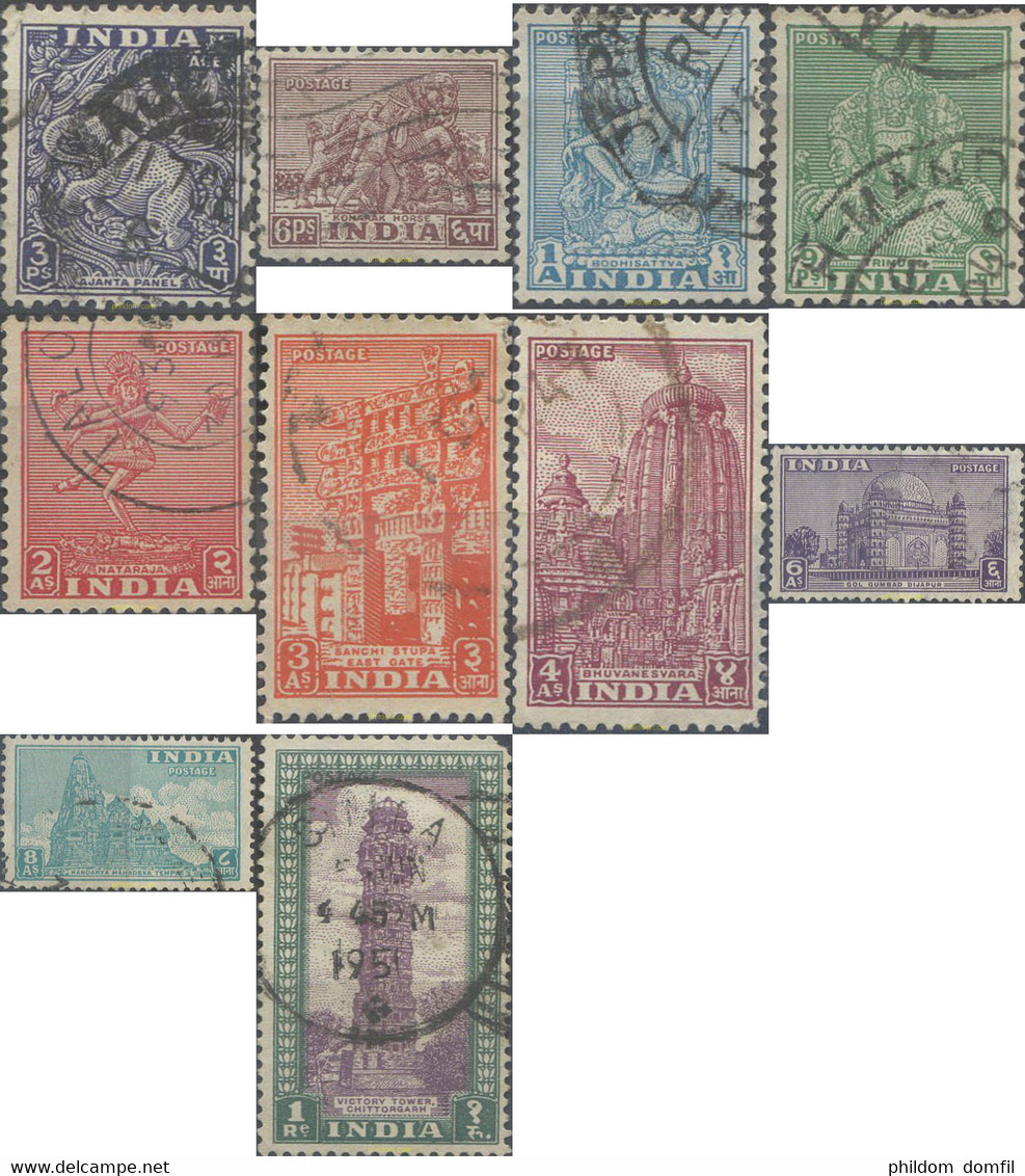 662028 USED INDIA 1949 2 ANIVERSARIO DE LA INDEPENDENCIA. FILIGRANA ESTRELLA MULTIPLE - Unused Stamps