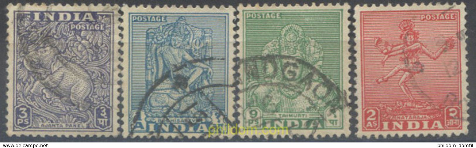 662032 USED INDIA 1949 2 ANIVERSARIO DE LA INDEPENDENCIA. FILIGRANA ESTRELLA MULTIPLE - Ongebruikt