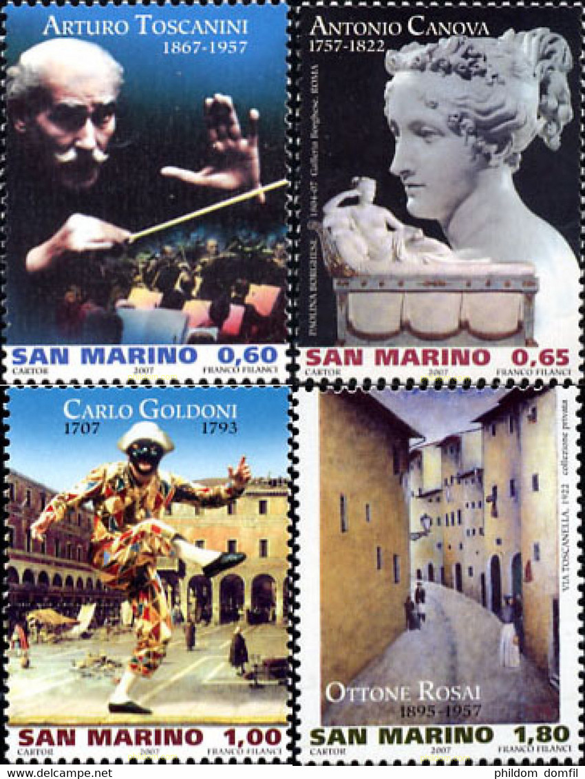 220122 MNH SAN MARINO 2007 PERSONALIDAD - Usados