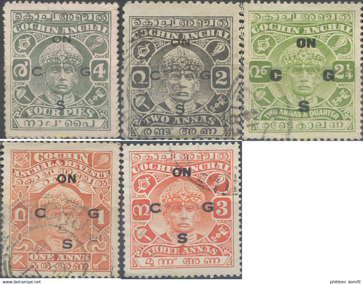 662387 USED INDIA 1940 SELLOS DE SERVICIO, COCHIN. SOBRECARGA - ON C,G,S - Colecciones & Series