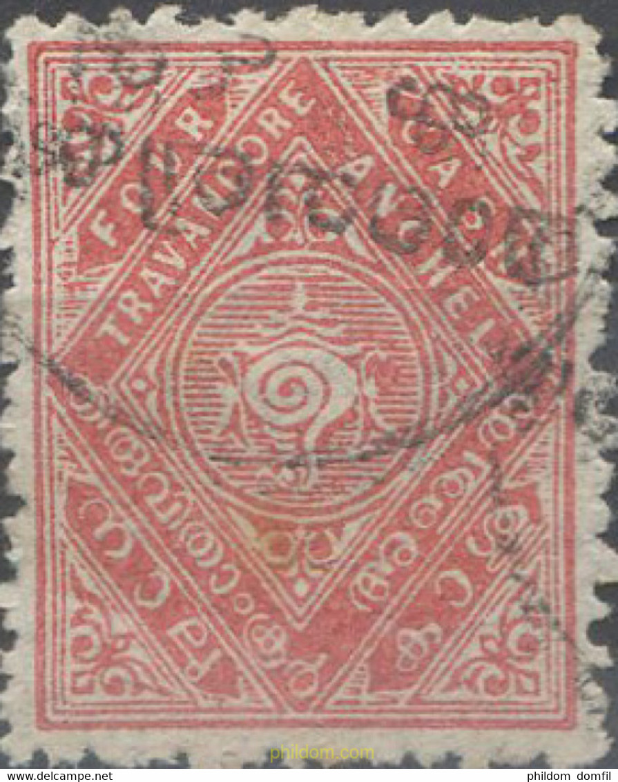 662894 USED TRAVANCORE 1908 ESCUDOS - Travancore