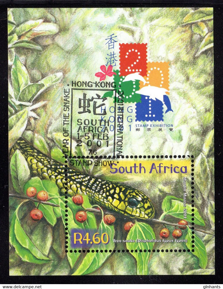 SOUTH AFRICA - 2001 YEAR OF THE SNAKE & HONG KONG EXHIBITION MS FINE USED CTO SG MS1247 - Oblitérés