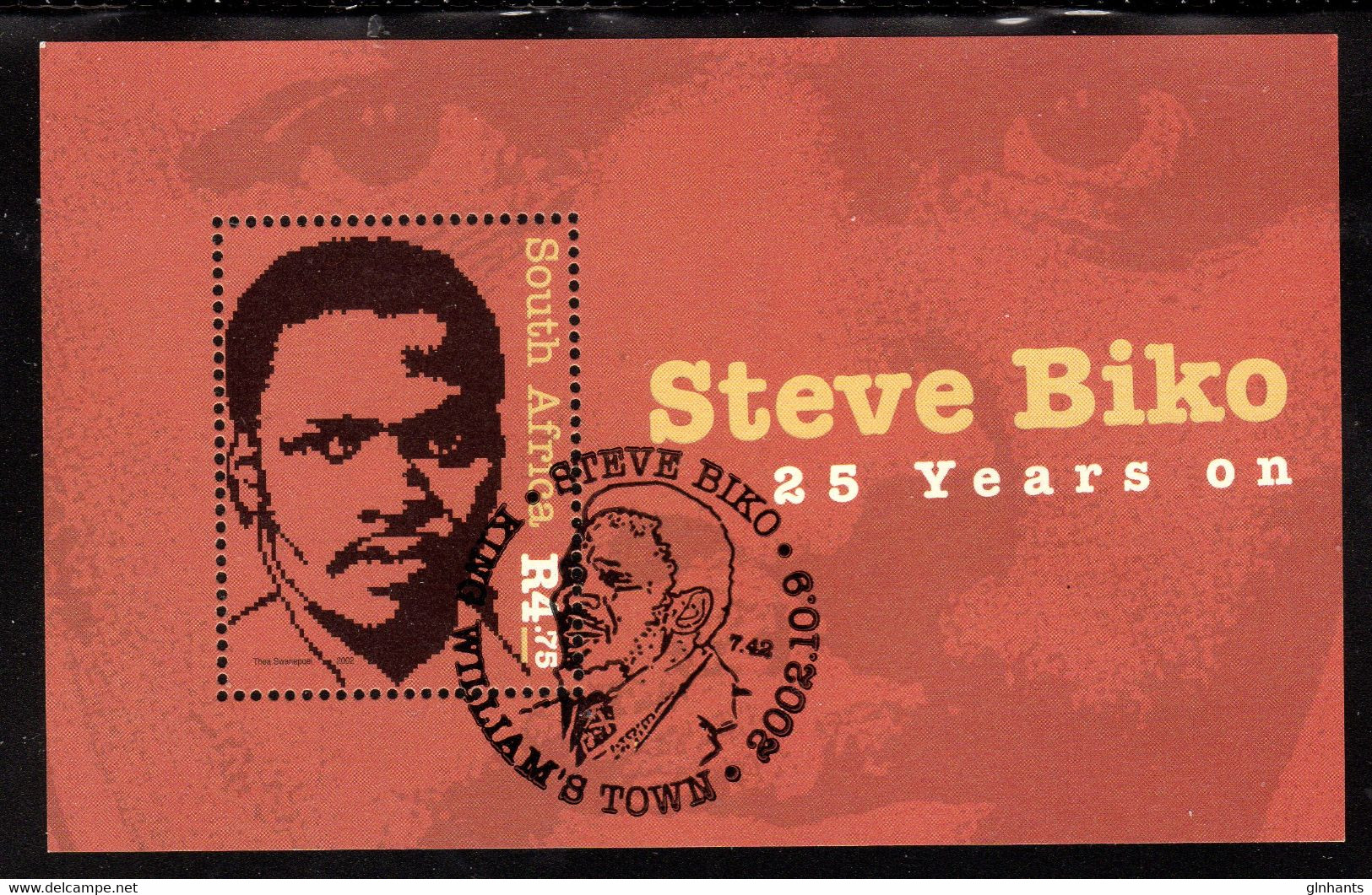 SOUTH AFRICA - 2002 STEVE BIKO ANNIVERSARY MS FINE USED CTO SG MS1401 - Used Stamps