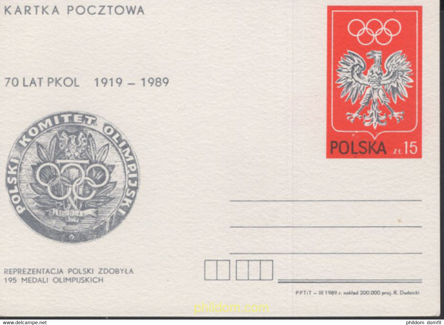 663774 MNH POLONIA 1989 COMITE OLIMPICO DE POLONIA - Ohne Zuordnung