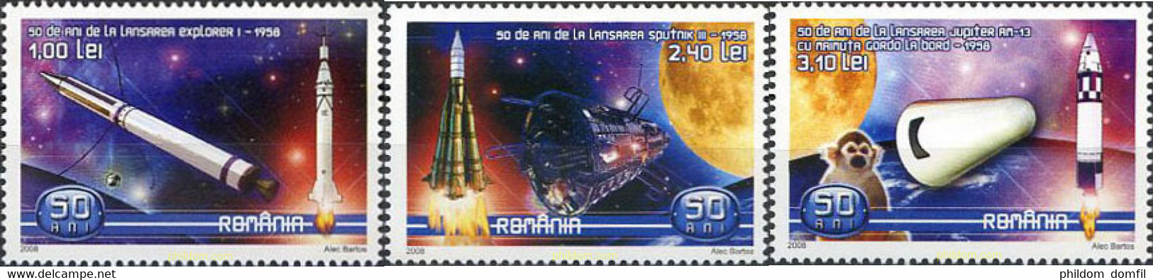 218533 MNH RUMANIA 2008 EXPLORACION DEL ESPACIO - Chimpancés