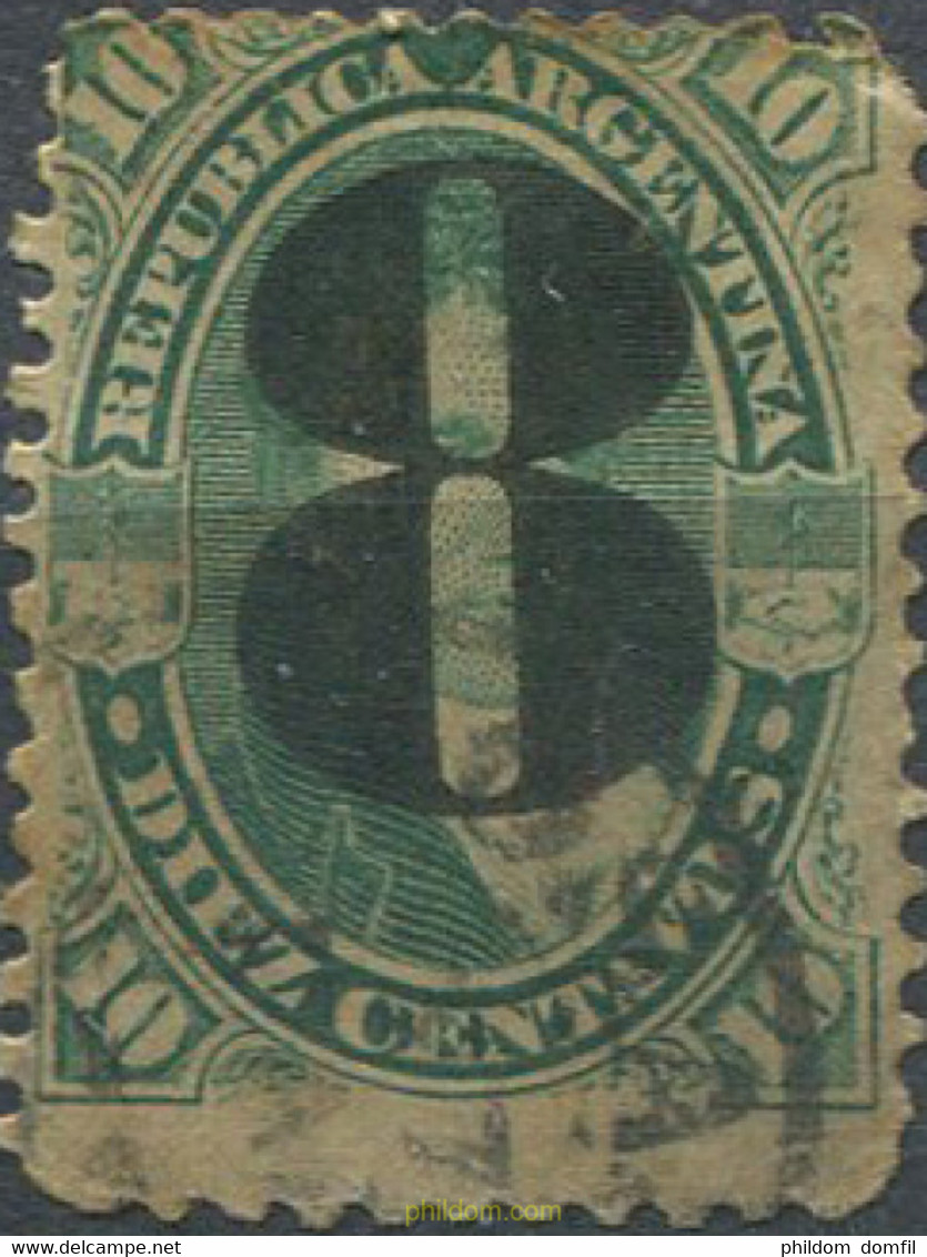 666173 USED ARGENTINA 1877 SOBRECARGADOS - Ungebraucht