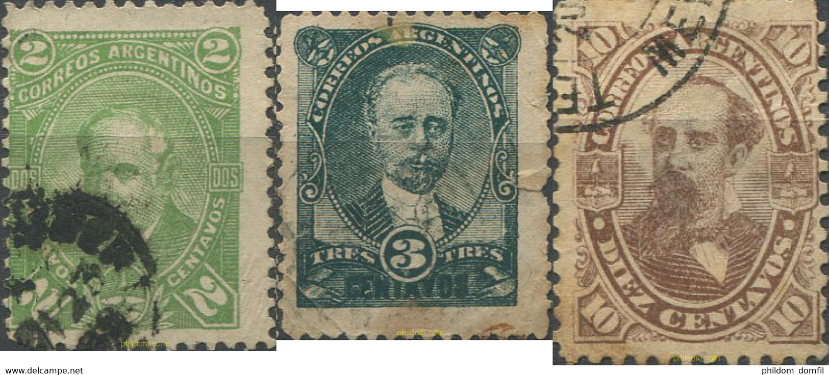666182 USED ARGENTINA 1888 PERSONAJES - Unused Stamps