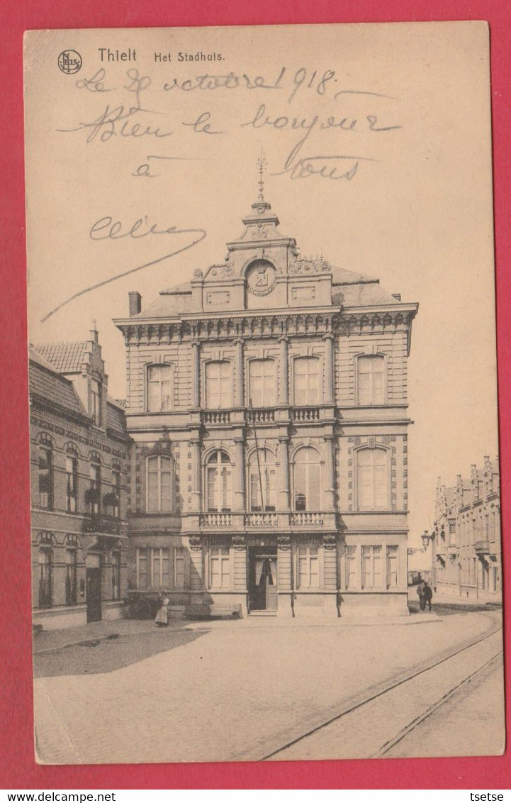 Tielt / Thielt  - Het Stadhuis - 1918 ( Verso Zien ) - Tielt