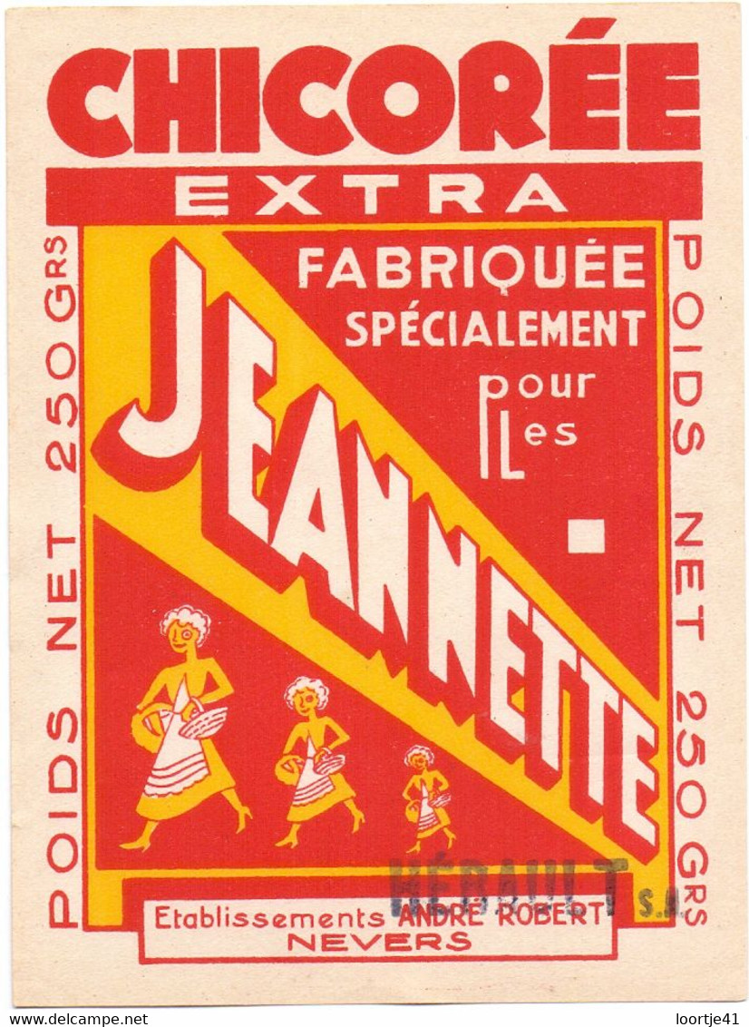 Etiket Etiquette Label - Chicorée - Jeannette - Ets . Andre Robert - Nevers - Coffees & Chicory