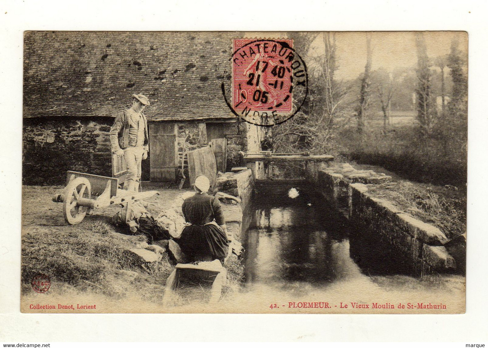 Cpa N° 42 PLOEMEUR Le Vieux Moulin De Saint Mathurin - Plömeur