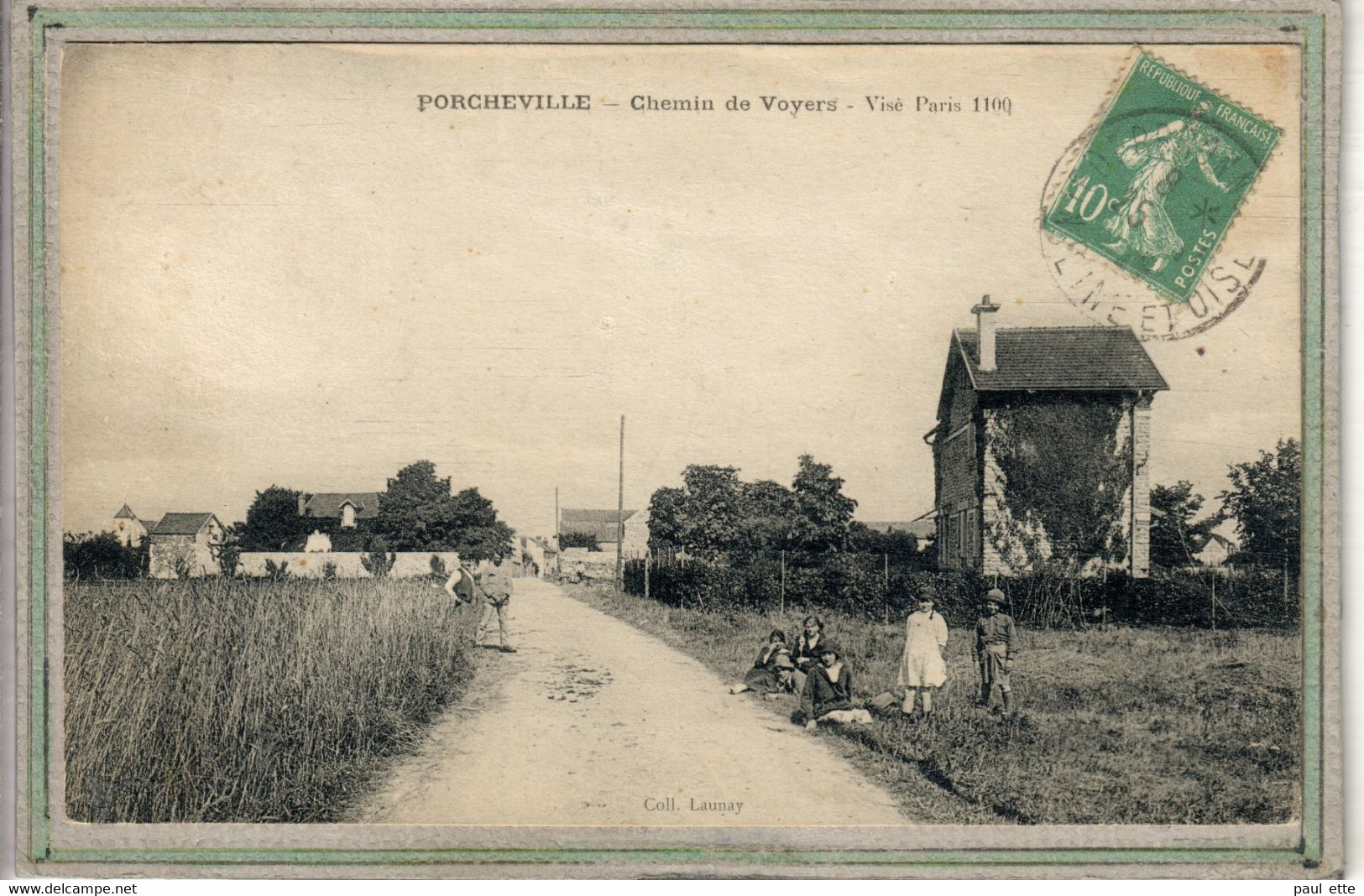 CPA (78) PORCHEVILLE - Aspect De L'entrée Du Bourg Par Le Chemin De Voyers En 1920 - Porcheville
