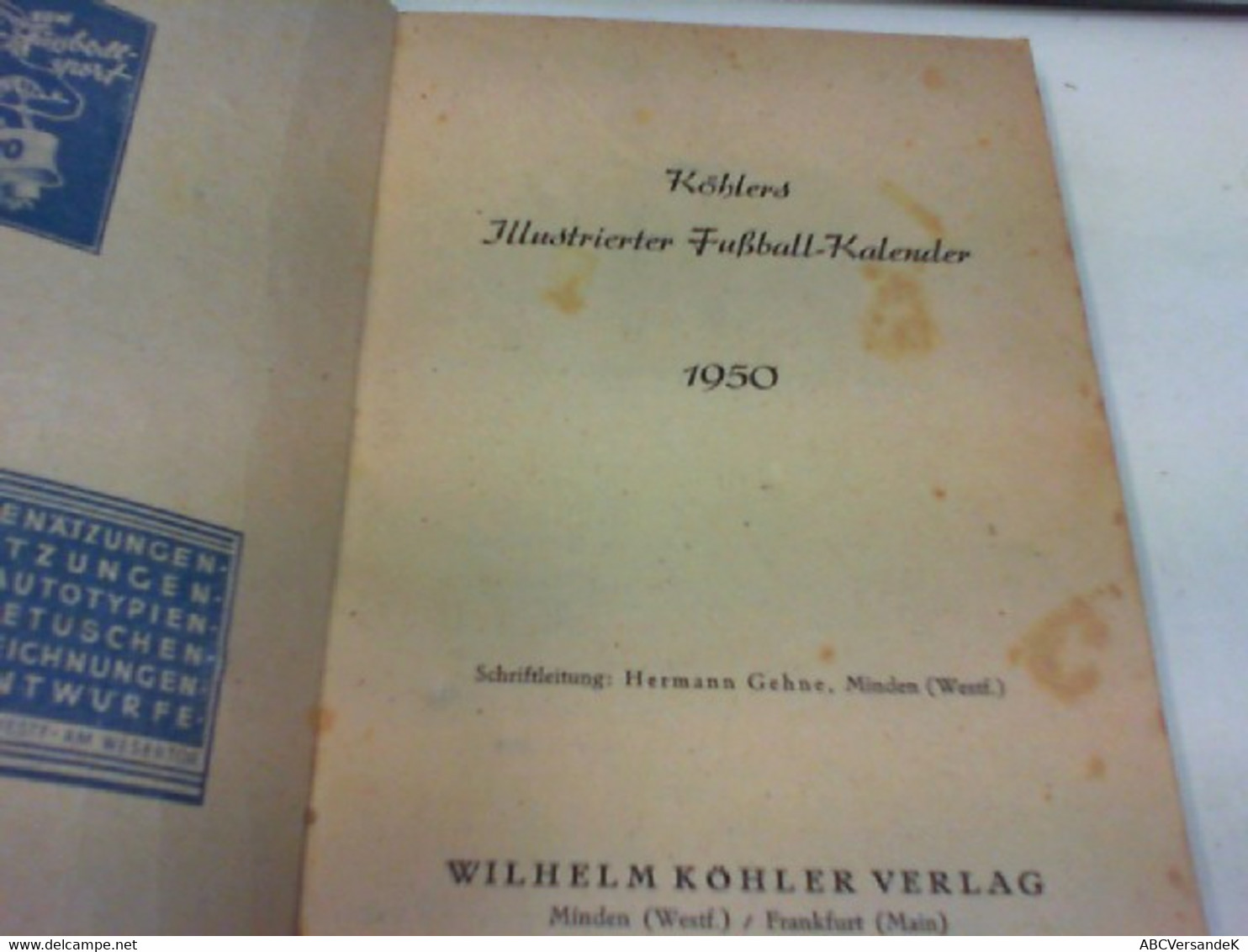 Köhlers Illustrierter Fußball - Kalender 1950 - Sports