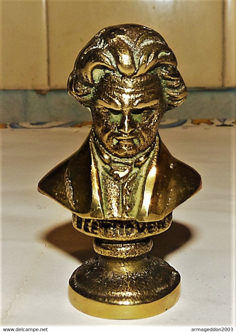 ANCIEN PETITE SCULPTURE STATUETTE Ou SCEAU VIERGE BEETHOVEN EN BRONZE Tbe Propre - Bronzi