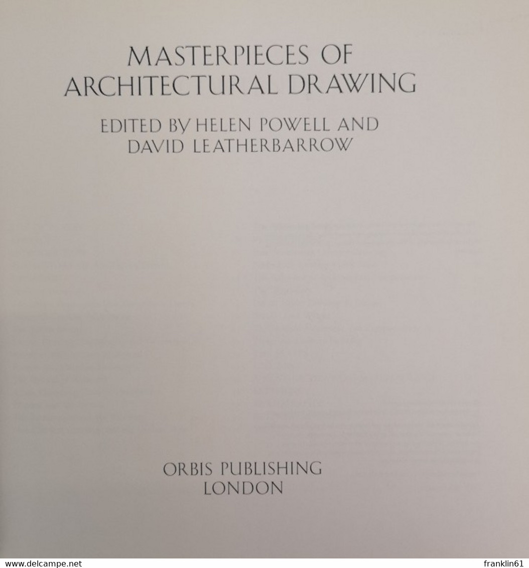 Masterpieces Of Architectural Drawing. - Architektur