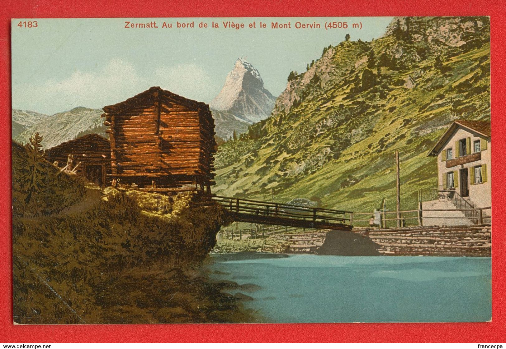 10114 - SUISSE -  ZERMATT - Au Bord De La Viège Et Le Mont Cervin - Viège