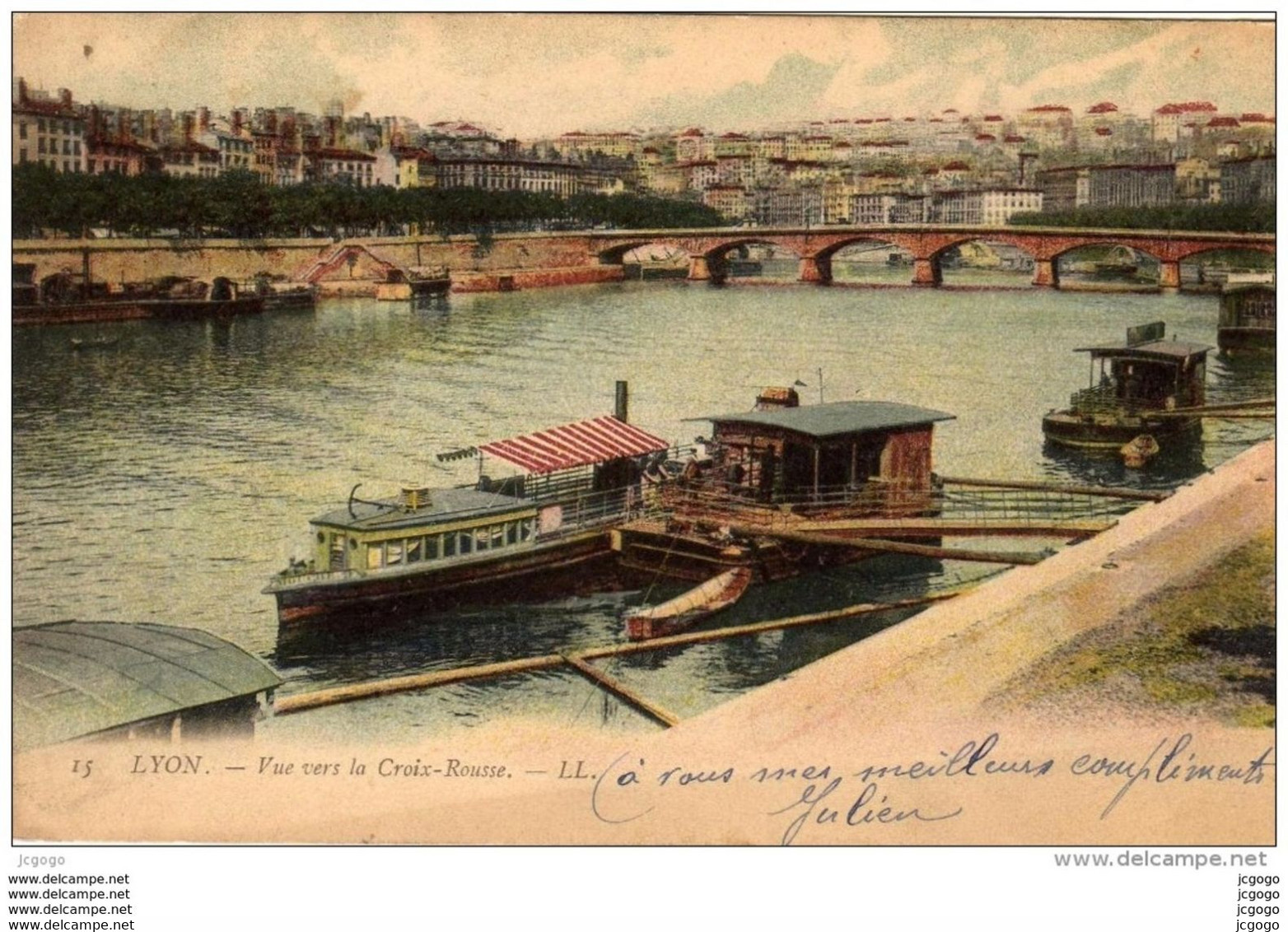 LYON - Vue Vers La Croix-Rousse  Carte écrite En 1906  Dos Simple   2 Scans  TBE - Lyon 4