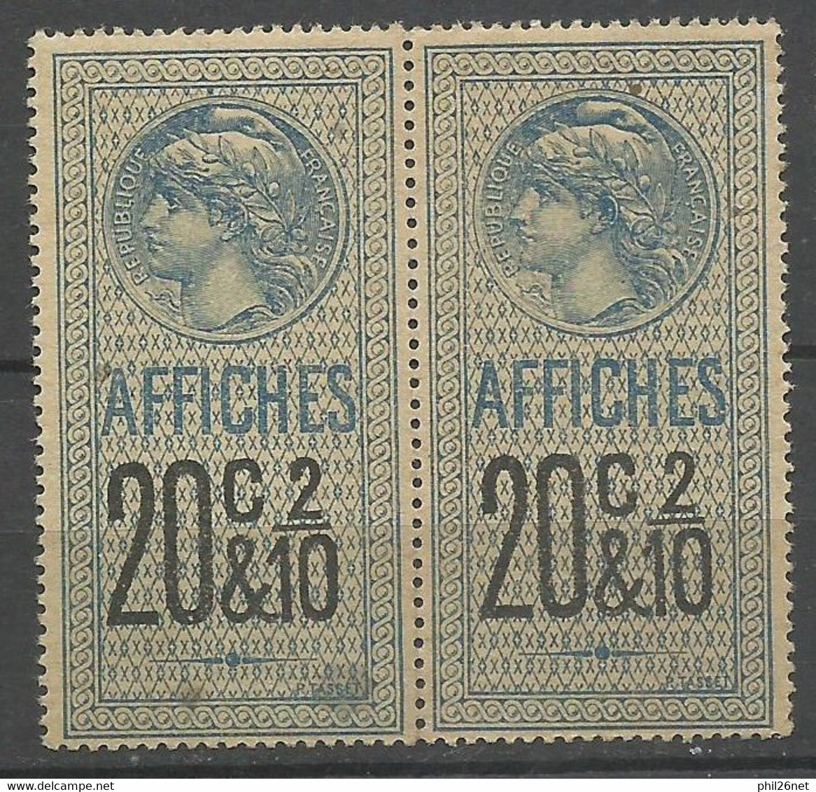 France   Fiscaux  Affiches Paire Du N° 20  Neufs   *  *     B/TB      Voir Scans  Soldé ! ! ! - Timbres