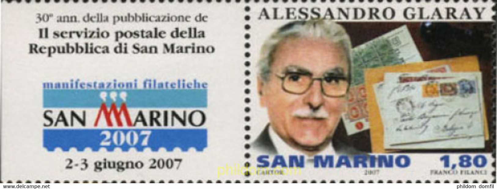 200934 MNH SAN MARINO 2007 ALESSANDRO GLARAY - Usados