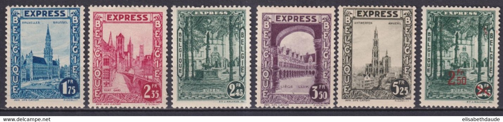 BELGIQUE - 1929 - SERIE COMPLETE EXPRES YVERT N° 1/6 * MH - COTE = 67.3 EUR - Unused Stamps