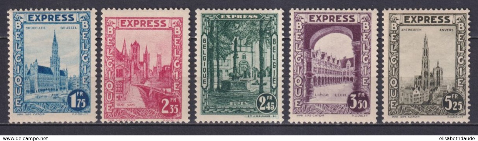 BELGIQUE - 1929 - SERIE COMPLETE EXPRES YVERT N° 1/5 * MLH - COTE = 45.3 EUR - Neufs