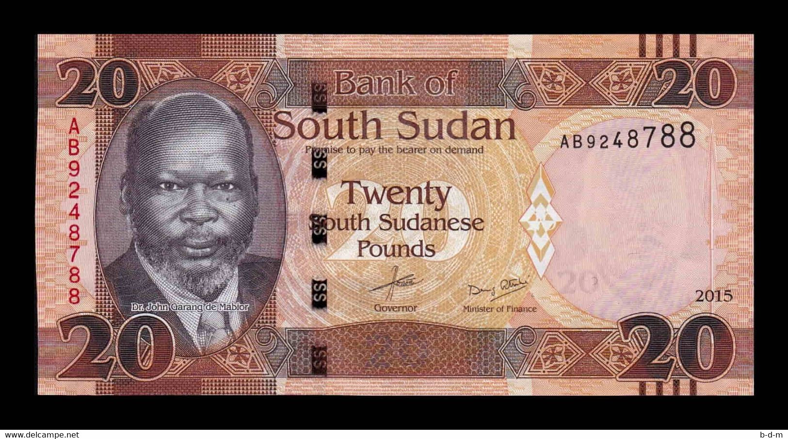 South Sudan Del Sur 20 Pounds 2015 Pick 13a SC UNC - Soudan Du Sud