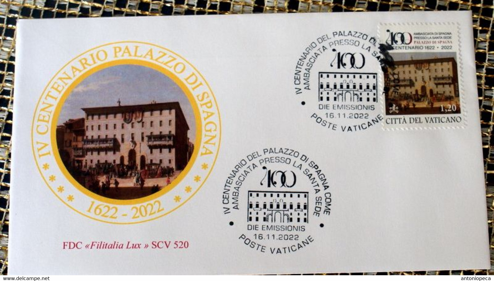 VATICAN 2022, CENTENARY PALAZZO DI SPAGNA  FDC - Ungebraucht