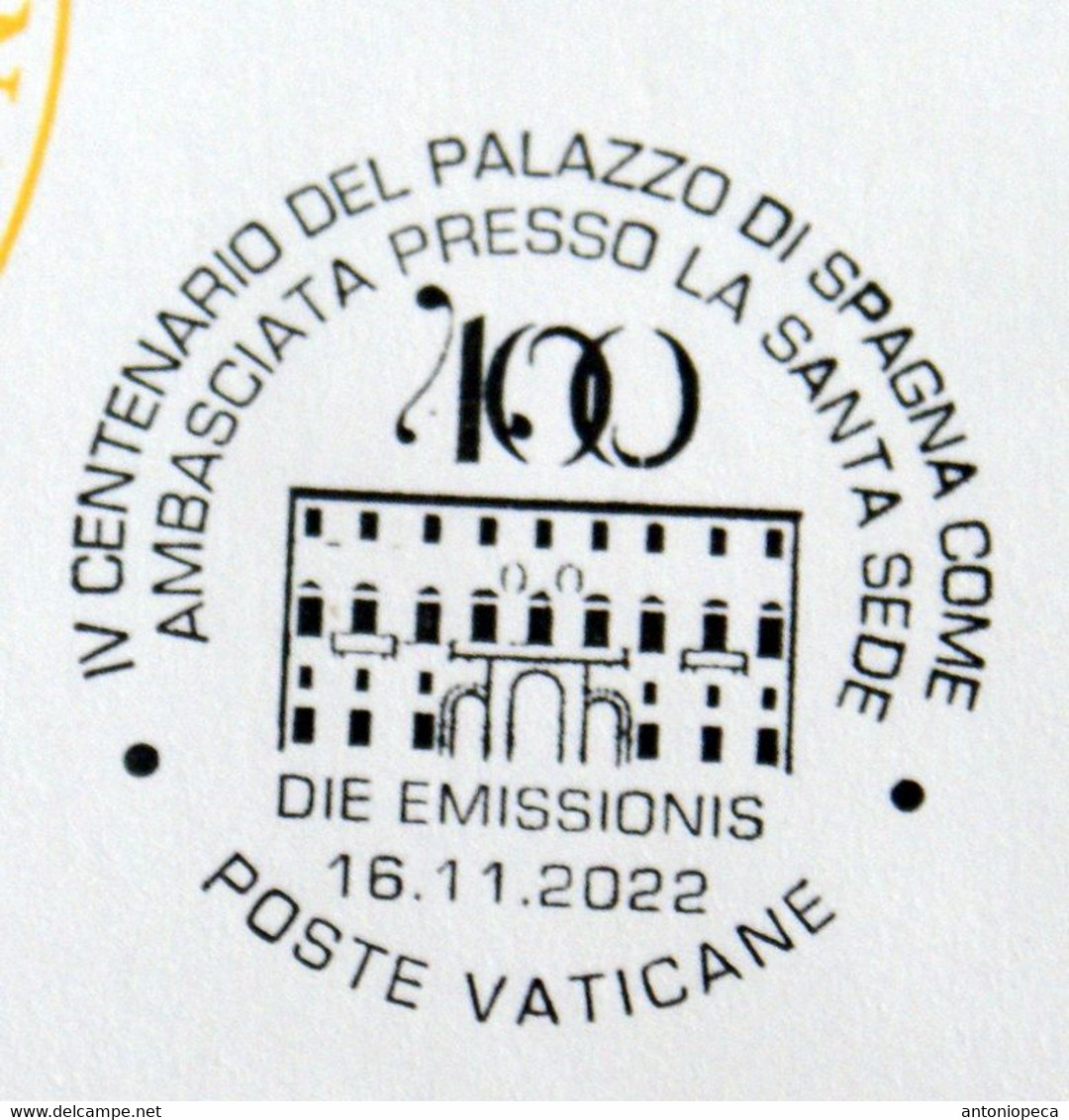 VATICAN 2022, CENTENARY PALAZZO DI SPAGNA  FDC - Neufs