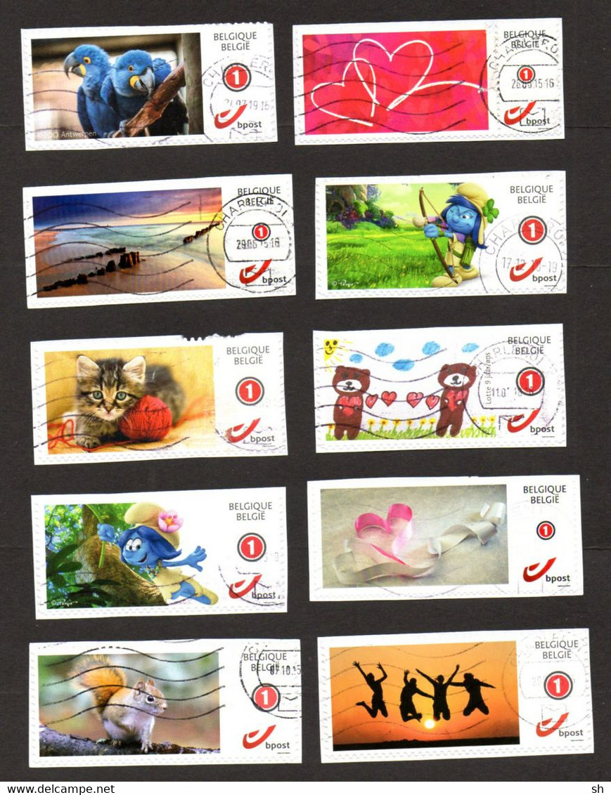 DUOSTAMPS - 10 Différents Oblitérés - 10 Verschillende Zegels Gestempeld - Sonstige & Ohne Zuordnung